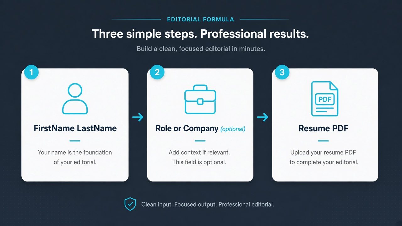Formula: FirstName LastName, optional role or company, Resume, then PDF or DOCX