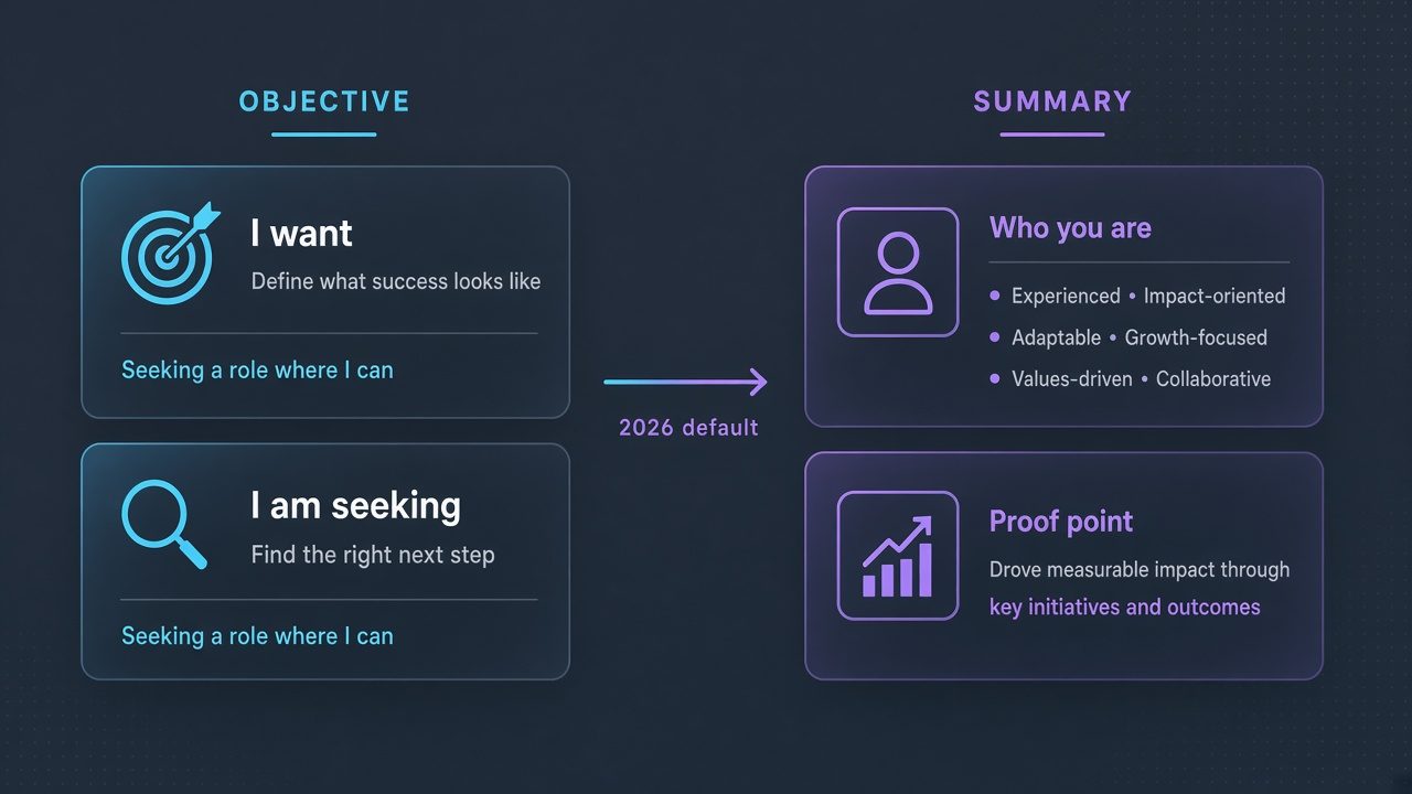 2026 default: move from I want to who you are plus one proof point
